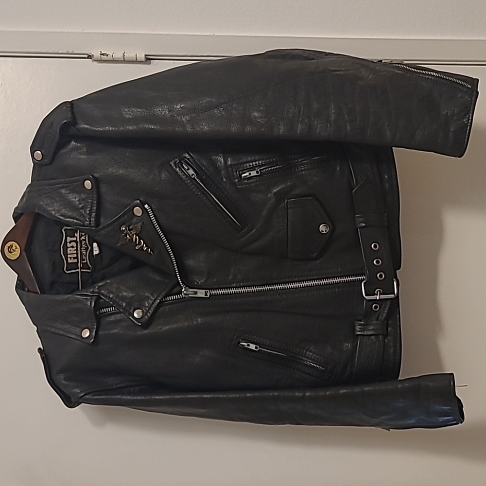 First Classic Black Leather Jacket for Men